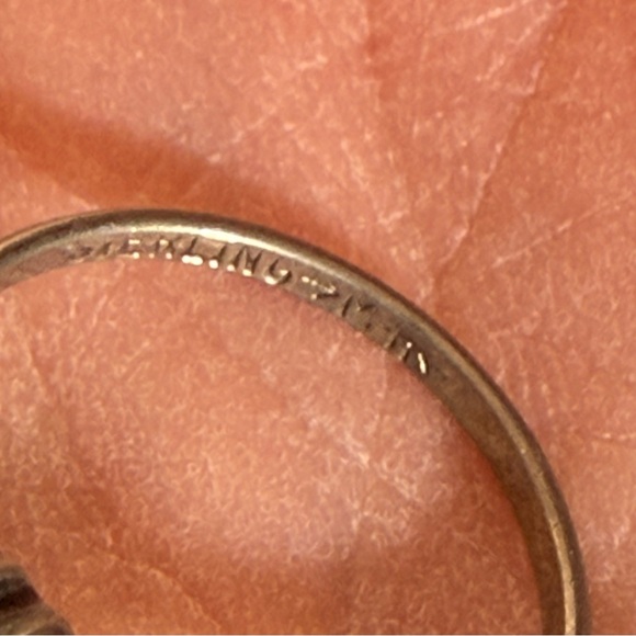 Vintage antique designer art deco Sterling silver emerald cut Green Glass Ring - Picture 10 of 17